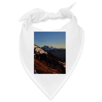 Sonnenuntergang über schneebedeckten Gipfeln - Bandana - Weiß - Vorne