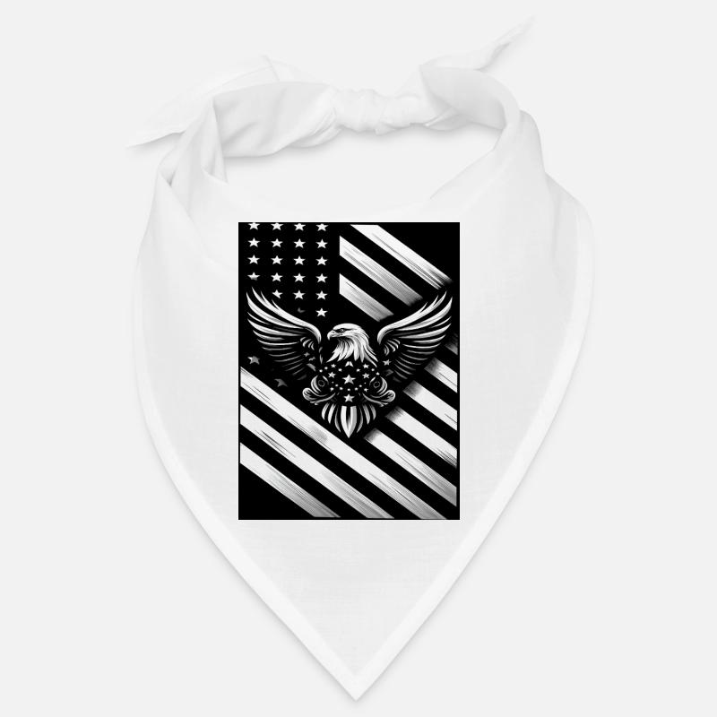 White and black US flag Bandana