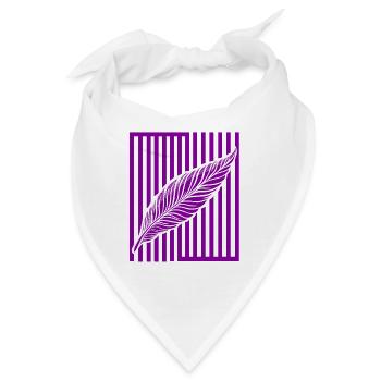 Feder auf vertikalem Balken - Bandana - Weiß - Vorne