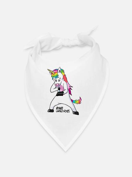 Ravew Unicorns Line Black Logo 18+ - Bandana Dreieckstuch - Weiß