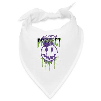 Glitch Projekt - Dripping Smile Street Art Design - Bandana - Weiß - Vorne