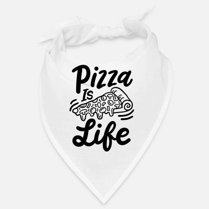 PIZZA is life - Bandana - Weiß