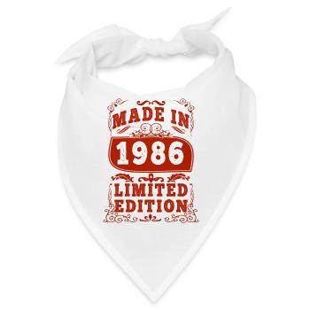 1986 Geburtstag 1986 Jahrgang 1986 Geburtstag - Bandana - Weiß - Vorne