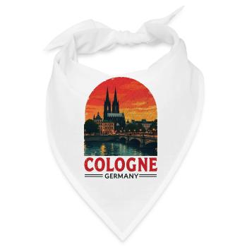 Cologne Germany – Stadtbild Design - Bandana - Weiß - Vorne
