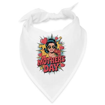 Supermom – Popart Muttertagsmotiv - Bandana - Weiß - Vorne