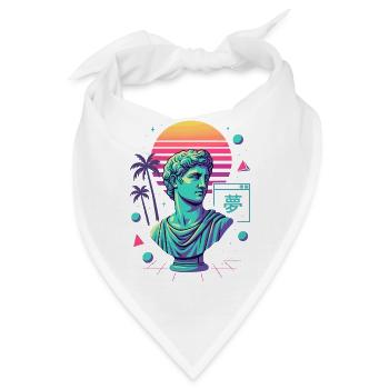 Vaporwave Ästhetik – Antike trifft Neon - Bandana - Weiß - Vorne