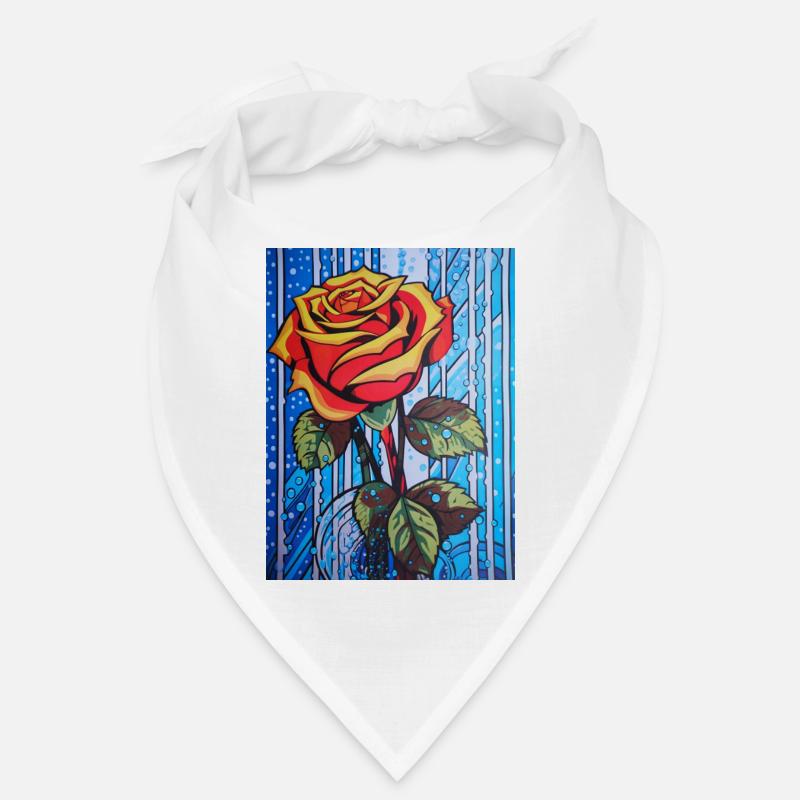 Pop Art Single Red Rose Graphically Stylized Bandana