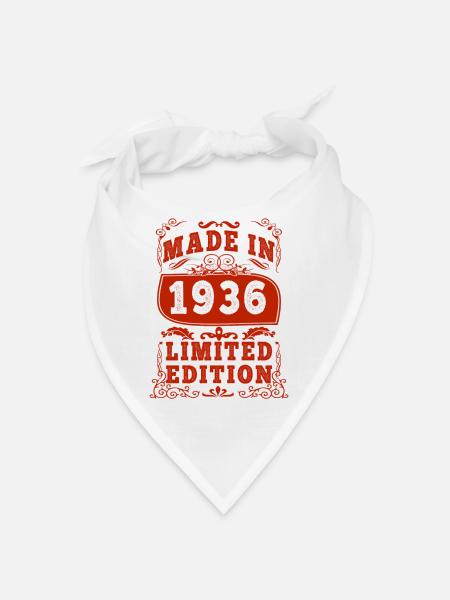 1936 Geburtstag 1936 Jahrgang 1936 Geburtstag - Bandana - Weiß - Vorne