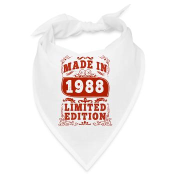 1988 Geburtstag 1988 Jahrgang 1988 Geburtstag - Bandana - Weiß - Vorne