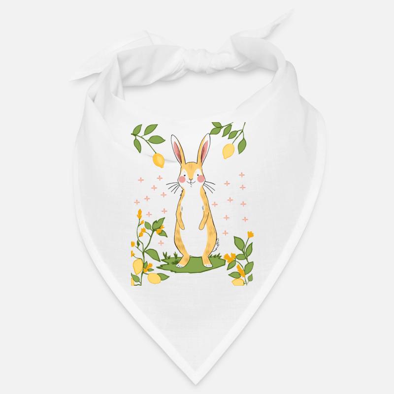 Mignon lapin de dessin animé avec des citrons Bandana