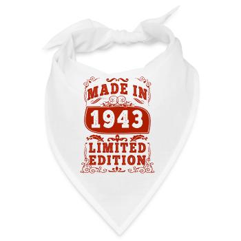 1943 Geburtstag 1943 Jahrgang 1943 Geburtstag - Bandana - Weiß - Vorne
