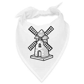 Windmühle Symbol Mühle - Bandana - Weiß - Vorne