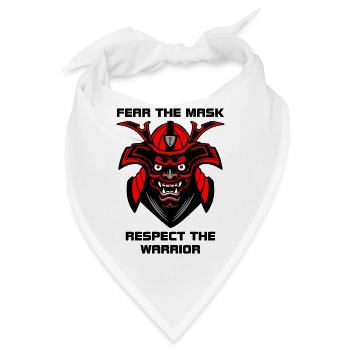 Menpo Maske – Fürchte den Krieger - Bandana - Weiß - Vorne