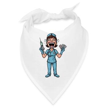 Verrückte Schwester: Lustiger Pflege-Humor - Bandana - Weiß - Vorne
