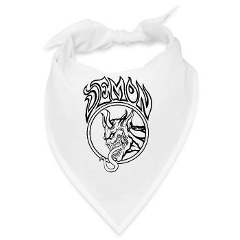 Dämon – Höllische Strichzeichnung Illustration - Bandana - Weiß - Vorne
