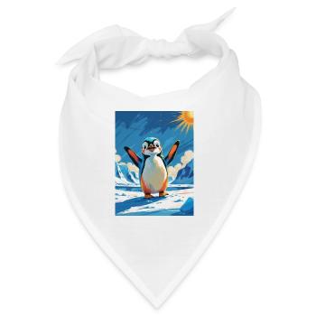 Winziger Pinguin in der pulsierenden Arktis - Bandana - Weiß - Vorne