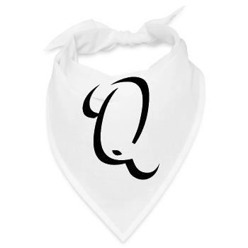Letter Q, Name, der Buchstabe Q - Bandana - Weiß - Vorne