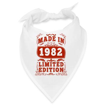1982 Geburtstag 1982 Jahrgang 1982 Geburtstag - Bandana - Weiß - Vorne
