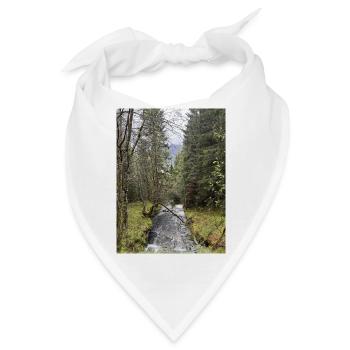 Naturlandschaft mit Fluss und Bäumen - Bandana - Weiß - Vorne
