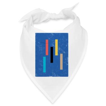 Abstrakte Farbblöcke auf Blauem Hintergrund - Bandana - Weiß - Vorne