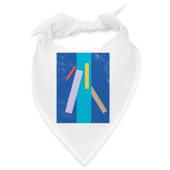 Abstraktes Farben- und Linienmuster - Bandana - Weiß - Vorne
