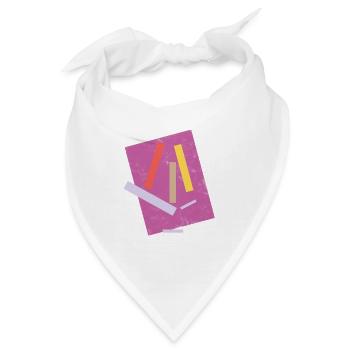 Abstrakte Farbige Linien Komposition - Bandana - Weiß - Vorne