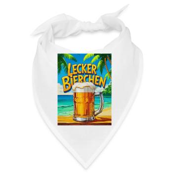Sommerliches Biergarten Motiv - Bandana - Weiß - Vorne