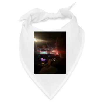 Stadtverkehr bei Nacht - Bandana - Weiß - Vorne