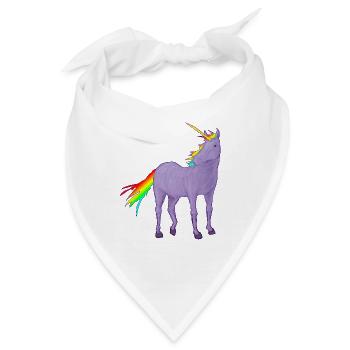 Licorne robe violette et crinière arc-en-ciel - Bandana - Weiß - Vorne