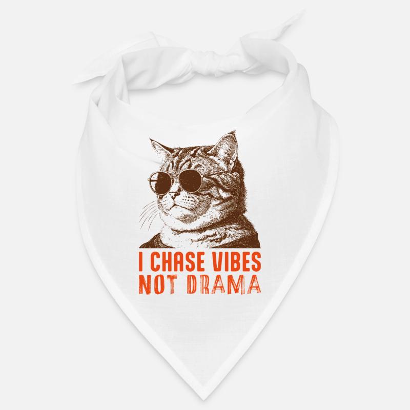 Cool Cat Vibes - Conception drôle de chat « sans drame » Bandana