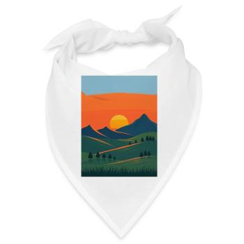 Abendlicher Berglandschafts-Wandel - Bandana - Weiß - Vorne