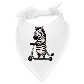 Witziges Zebra Roller Scooter Langeweile Cartoon - Bandana - Weiß - Vorne