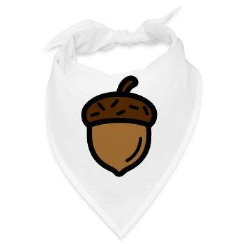 Eichel Herbst Eiche - Bandana - Weiß - Vorne