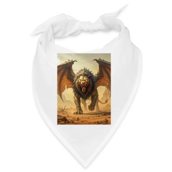Ägyptische Sphinx, Löwenkörper - Bandana - Weiß - Vorne