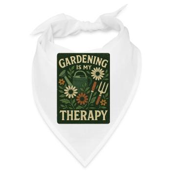 Gartenarbeit ist meine Therapie Blumendesign - Bandana - Weiß - Vorne