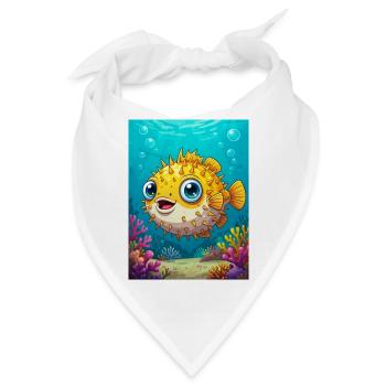 Kugelfisch – giftiger Fisch im tropischen Korallenriff - Bandana - Weiß - Vorne
