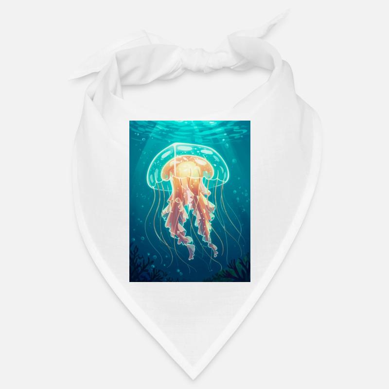 Comic style box jellyfish, transparent cube-shaped Bandana