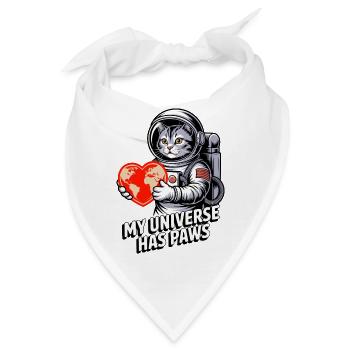 Mein Universum hat Pfoten Katze - Bandana - Weiß - Vorne