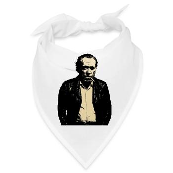 Noir Charles Bukowski Porträt - Bandana - Weiß - Vorne