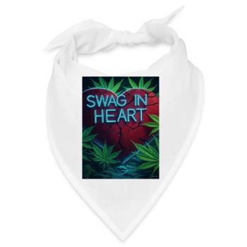 Neon Heart Swag Cannabis - Bandana - Weiß - Vorne