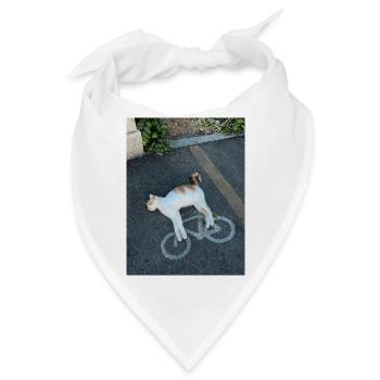 Katze auf dem Radweg - Bandana - Weiß - Vorne