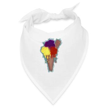 Regenbogen Eis  - Bandana - Weiß - Vorne