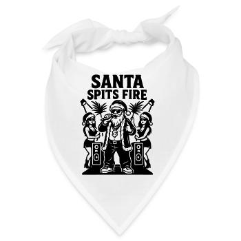 Rapper Weihnachtsmann Santa Spits Fire - Bandana - Weiß - Vorne