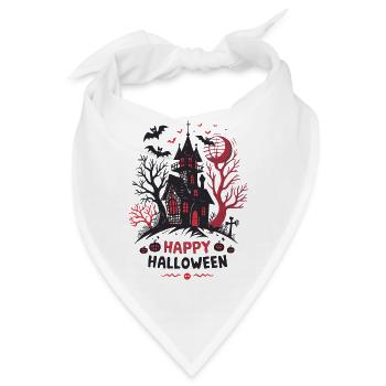 Halloween-Spukhaus - Bandana - Weiß - Vorne