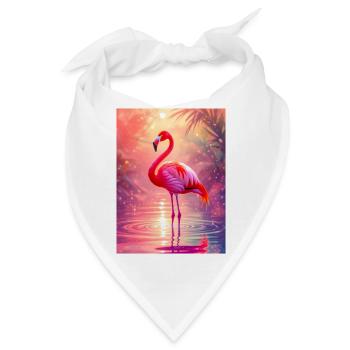 Flamingo – Geist der Anmut und Farbe - Bandana - Weiß - Vorne