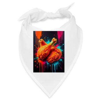 Goldenes Brathähnchen, das durch die Wellen bricht - Bandana - Weiß - Vorne