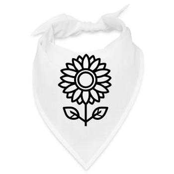 Sonnenblume - Bandana - Weiß - Vorne
