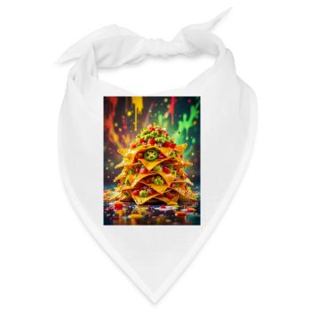 Geladene Nachos mit würzigem Geschmack und Neon - Bandana - Weiß - Vorne