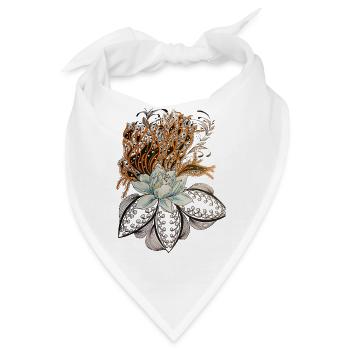 Korallenblüte mit Lotuslanzen - Bandana - Weiß - Vorne