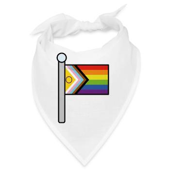 Inklusive Progress Pride Fahnenmast - Bandana - Weiß - Vorne